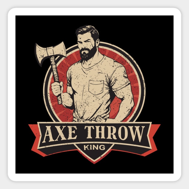 Vintage Axe Throwing manly Gift Magnet by GrafiqueDynasty